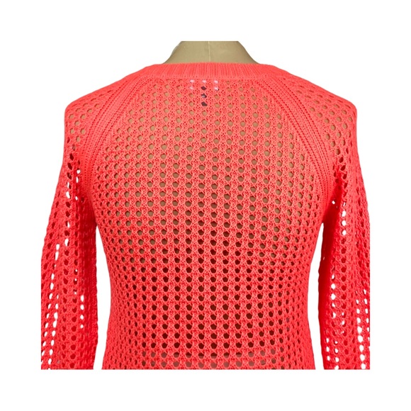 a.n.a. Petite Womens Long Sleeve Crew Neck Open Knit Sweater Size PS Pink - Picture 8 of 15